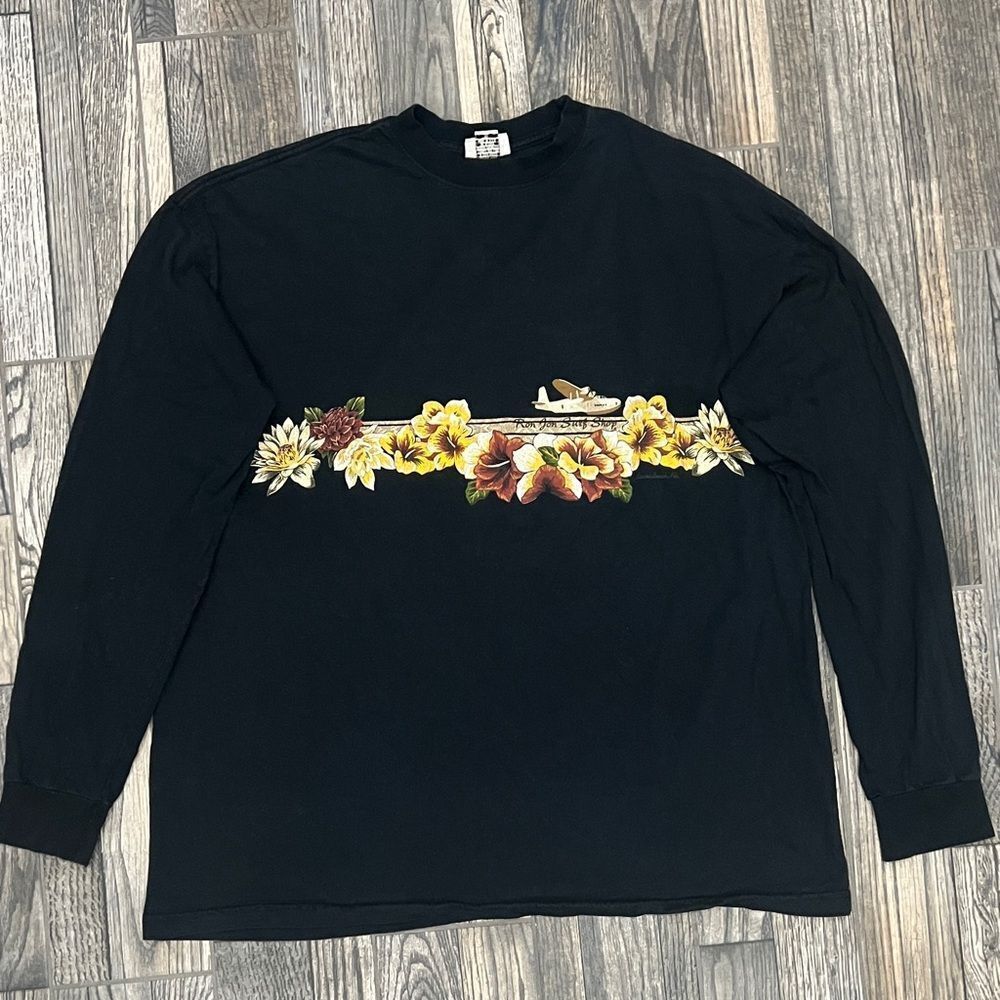 🌊🏄‍♂️ Vintage RON JON SURF SHOP Wraparound Floral LS T-shirt XL (fits like 2XL